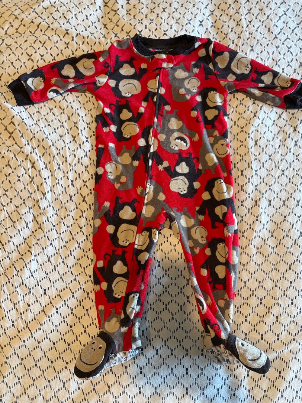 Carter's Red Monkey Footies